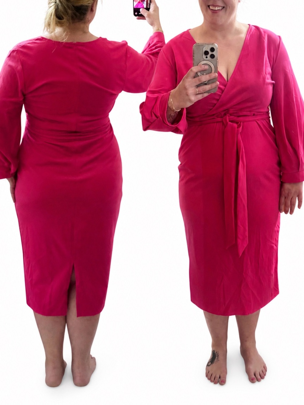 NWOT SHEIN faux wrap midi dress